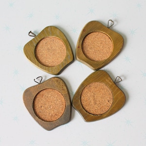 Vintage Apple Coasters Set: Retro Kitsch Drink Coasters, 1980s-90s