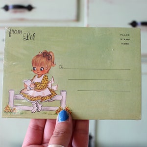 Vintage 60s NOS Carta LIL Papelaria Caderno Cartões Postais Pad.aniversário. nome. retrô. clássico. twiggy. mod. escritor. presente para ela. Lilly