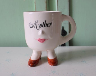 Vintage 'Mother' Porcelain Coffee Mug - 1960s Kitsch