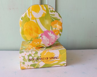 Floral Avon Powder Tin - Beauty Pamper Box NOS