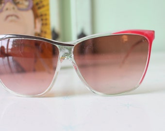 True Vintage Oversize Sunglasses | NOS | Preppy Style | Red 