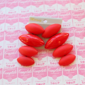 1980s Red Glam Earrings: Kitsch Retro Costume Jewelry (NOS)