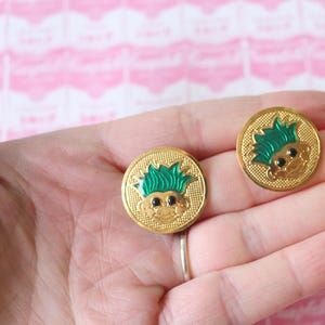 Vintage TROLLS Doll Earrings: 1980s-90s Kitsch Costume Jewelry