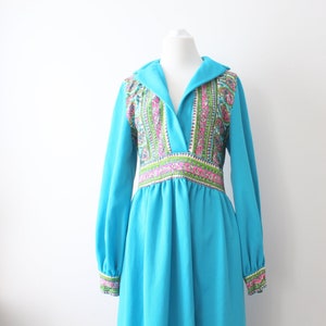 1960s Teal Mod Dress: Groovy Retro Party Dress (M/L)