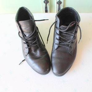 Vintage Danexx Black Leather Ankle Boots - 1980s Mod Style, Women&#39;s 6.5
