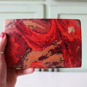 Vintage Red Swirl Jewelry Box: 1970s Atomic Retro Decor
