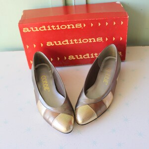 1980s Metallic Heels: Gold & Silver Pumps, Size 6