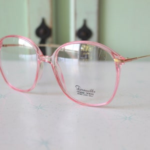 Vintage 1980s Pink Glasses.....new old stock. classic. groovy. twiggy. mod. retro glasses. librarian. secretary. woodstock. peach eyewear