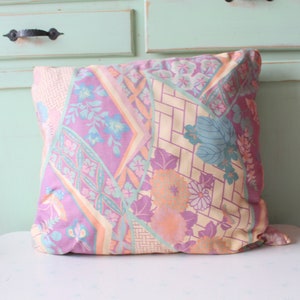1980s Vintage Floral Ruffled Throw Pillow: Shabby Chic Decor
