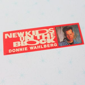 1990s NEW KIDS on the BLOCK Huge Bumper Sticker...retro. jordan and jonathan knight. joey. donnie. danny. teens. pop music. band. 90s music.