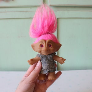 Vintage Troll Doll: Pink Hair, Kitsch Retro Toy