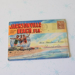 Cartoline vintage di Jacksonville Beach Florida Album Lotto.....lettere. Home decor. kitsch. novità. stato. retrò. carte d'epoca. stazionario. Florida