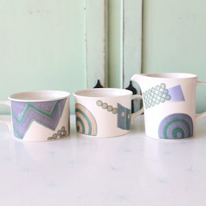 Vintage MIKASA-set met mok en melkkan: retro designborden