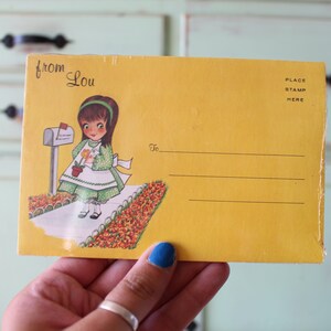 Vintage 60s NOS Letter LOU Papelaria Caderno Cartões Postais Pad...aniversário. nome. retrô. clássico. twiggy. mod. escritor. presente para ela. L