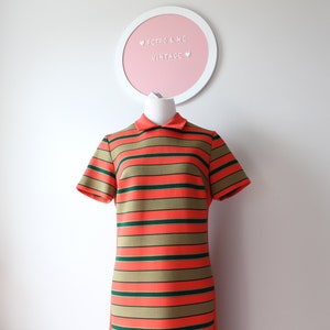 1970s MOD AUTUMN Dress....size small medium ladies...groovy. fall. olive. retro. 70s dress. orange. mod. classic. waitress. fancy. burnt