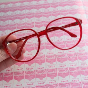 Vintage Oversized Disco Groovy Red Glasses.....huge. new old stock. classic. mod. retro glasses. librarian. secretary. woodstock. vintage Rx
