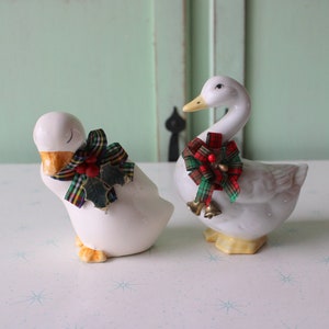 Vintage Ceramic Duck Figurines - Kitsch Home Decor Set
