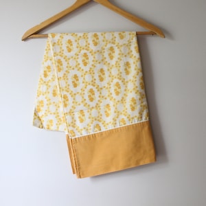 Vintage 1970s Mustard Yellow Floral Pillow Case