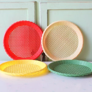 Vintage Colorful Plate Set: Groovy Kitsch Home Decor