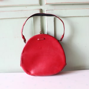 Vintage 1960s Red Vinyl Handbag: Retro Shoulder Purse