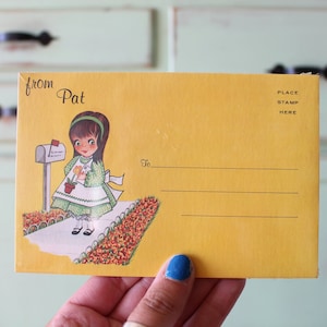 Vintage 60er Jahre NOS Brief PAT Briefumschlag Notizbuch Papier Postkartenblock...Geburtstag . benennen. retro. klassisch. zweigig. Modell Schreiber. Geschenk für sie. P