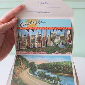 Cartoline vintage della PENNSYLVANIA....lettere. retrò. arte. Home decor. kitsch. novità. stato. casa retrò. spiaggia. carte d'epoca. stazionario