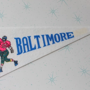 Vintage Baltimore Football Pennant: 60s Retro Sports Decor