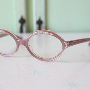 50s 60s Mid Century Glasses....pink. vintage eyewear. fancy. cateye. 1960s accessories. twiggy. designer. 1950s. rare. gogo. gems. atomic