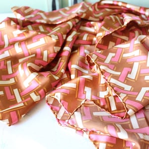 Vintage Geometric Scarf: Pink Orange Retro Mod Accessory