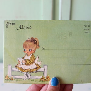 Cuaderno vintage de los años 60 con letras MARIE, papel para cartas, postales, cumpleaños, nombre, retro, clásico, elegante, moderno, escritor, regalo para ella.