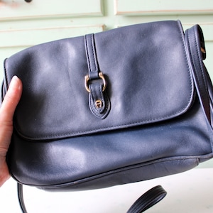 1970s Etienne Aigner Blue Leather Crossbody Shoulder Bag