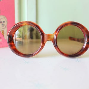 Vintage 1950s Mod Sunglasses: Round Frames, Made in France