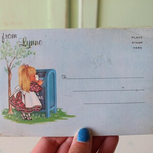 Vintage 60s NOS Letter LYNNE Papelaria Caderno Cartões Postais Pad.aniversário. nome. retrô. clássico. twiggy. mod. escritor. presente para ela. L
