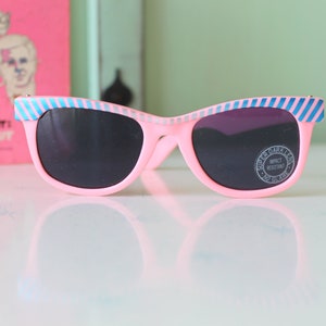 Vintage Pink Mod Sunglasses: 1980s Retro Shades