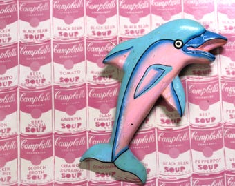 Broche Poisson Scalaire En Marqueterie De Bois Tropicaux - Années 1980 - Occasion - Style Animalier