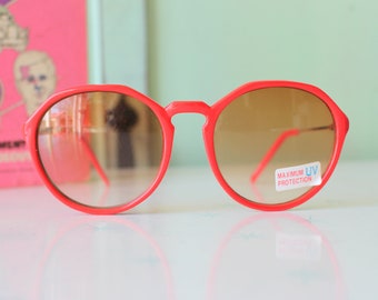 1980s Radical Red Sunglasses: Vintage UV Protection Shades