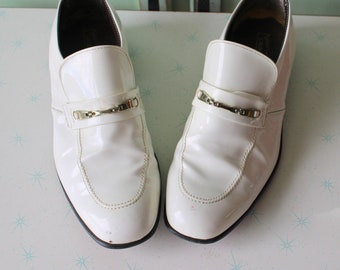 Florsheim Men\'s Vintage 1970\'s-80\'s White Slip On Leather Loafer‎ Size 7.5 D Florsheim White Dress Shoes for Men for sale | eBay main image 4