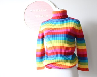 colourful striped turtleneck