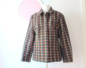 80s 90s  Striped Blazer Jacket: Medium-Large