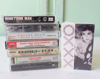 Vintage Set Lot Cassettes Brooks and Dunn Mozart Paula Abdul NOS Toby Keith Soundtrack Movie Tracks Celine Dion Superhits Lot of 8 Classic
