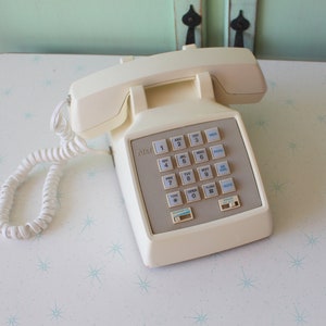 1960s Creamy White Rotary Telephone: Retro Home Decor