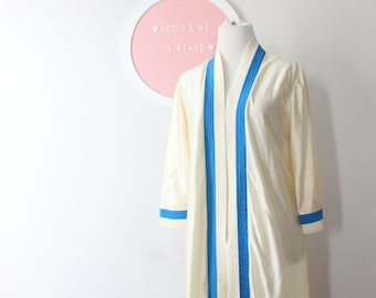 Vintage zijdezachte badjas jaren 70: uniseks small/medium, retro kitsch