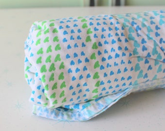 1980s  Abstract Twin Fitted Sheet: Blue Green Retro Bedding