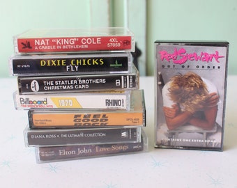 Vintage Set Lot Cassette Rod Stewart Diana Ross Elton John Billboard Hit NatKing Cole Soundtrack Stereo Cassette Tape Music Country Lot of 8