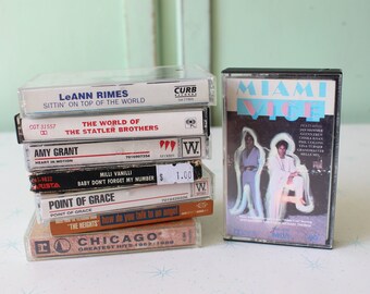 Vintage Set Lot Cassettes Soundtracks Amy Grant Point of Grace LeAnn Rimes Miami VIce Movie Chicago RARE Chistan Music Country  Lot of 8