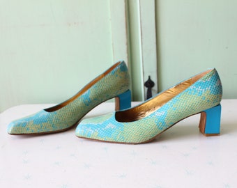 blue green heels