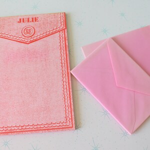 Vintage 80s NOS Carta J JULIE Cuaderno estacionario Bloc de papel.... cumpleaños. nombre. retro. Años 70. Años 80. clásico. ramita. modificación. escritor. regalo para ella
