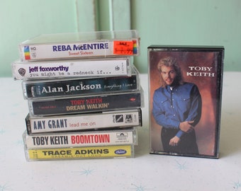 vintage Set Lot Cassettes Toby Keith Country Reba 1980s 1990s Music Vtg Amy Grant Jeff Foxworthy Comédie Alan Jackson Trace Adkins Lot de 8