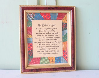 1960s 70s My Kitchen Prayer Dear God Decor.bless this home. retro. home. kitchen. wooden. housewarming. home decor. retro housewares. kitsch