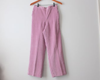 Pantalones anchos morados vintage de los años 90 con cintura elástica